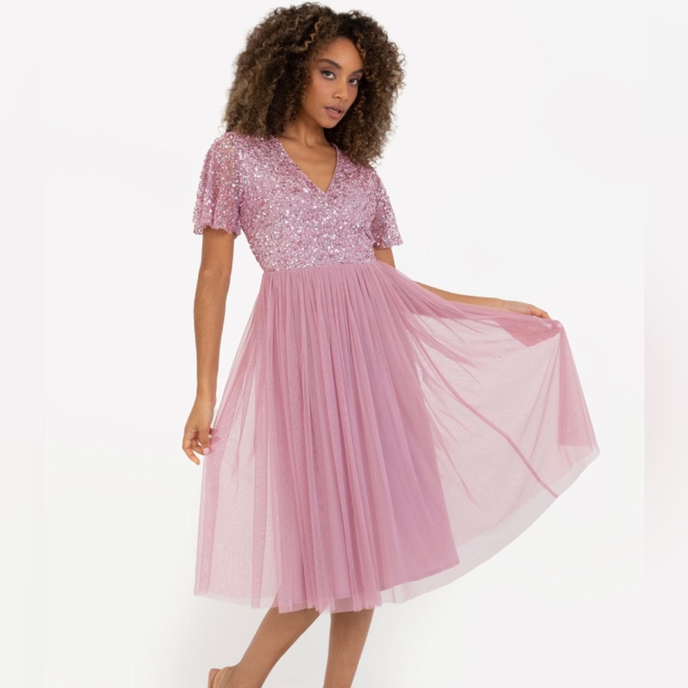 Maya Deluxe Beautiful Bridesmaid Midi Dress. Brand New with tags SIZE:12